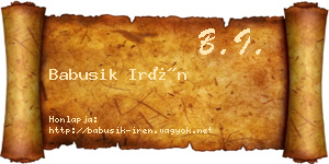 Babusik Irén névjegykártya